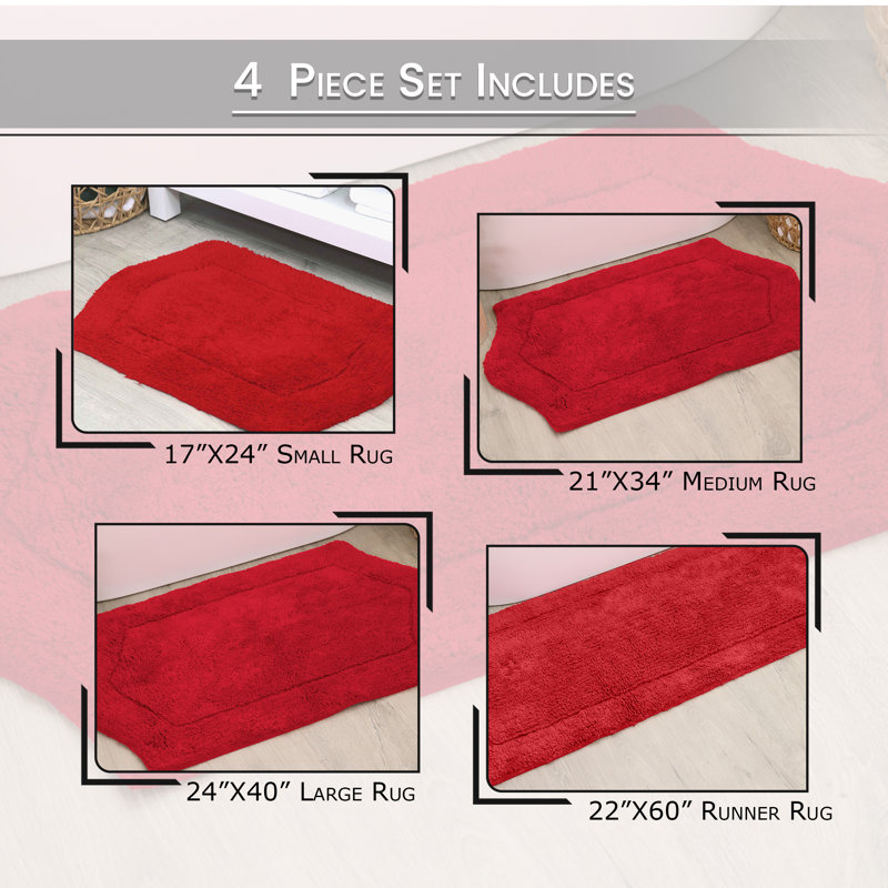 Tapis pour salle de bain Morissette, Rouge