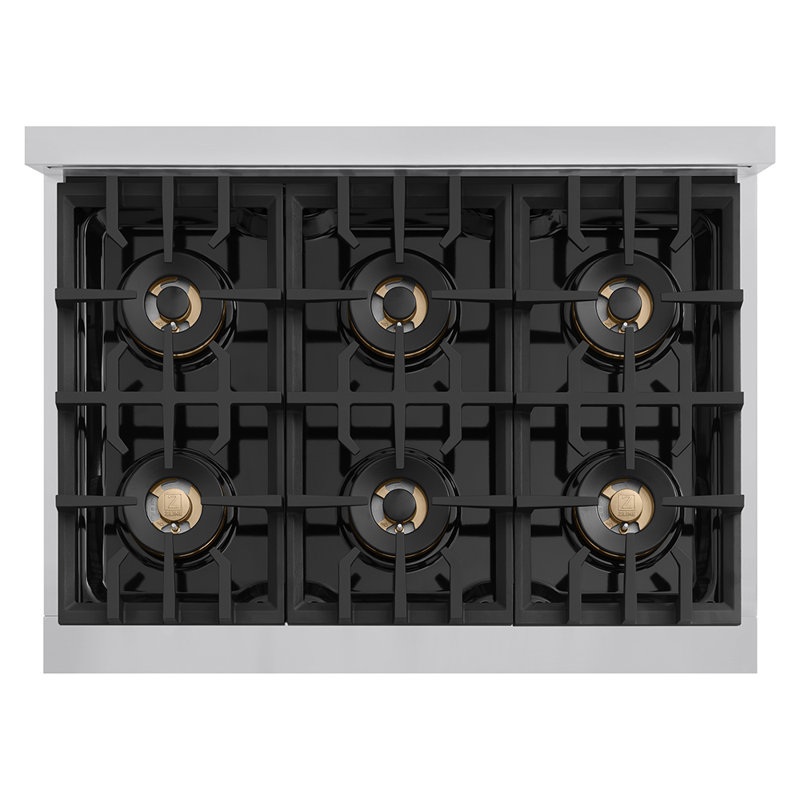 ZLINE 36 in. Classic Dual Fuel Range with 6 Burner DuoPro Cooktop and Electric Convection Oven, Stainless Steel
