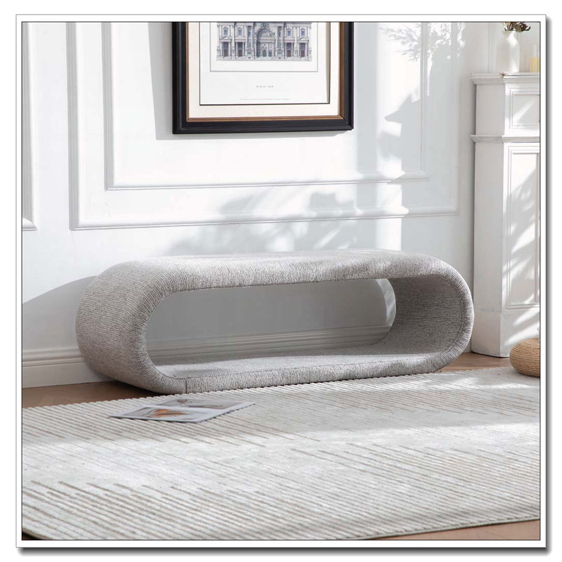 Banc rembourré en chenille de 52,17 po de largeur, Light Brown