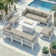 Anevaeh 8-Person Outdoor Patio All-Aluminum Sectional Conversation Set with Fire Pit Table and Cushions