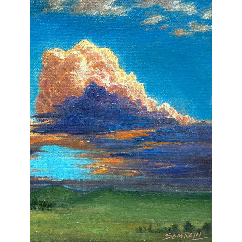 Cloudscape, peinture à l'huile sur toile | Par Somnath Harne