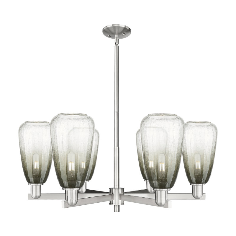 Lustre suspendu 6 lumières Glossop, Ardoise, Nickel satiné