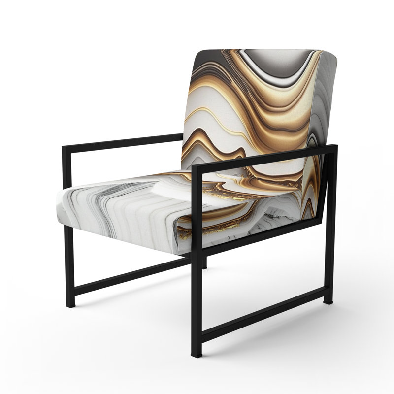 Cuscute - Fauteuil rembourré en marbre, Noir, noir, noir, noir