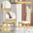 Modern Luxury Dining Chair, Gold Stainless Steel X-legs With Beaded Molding, 47" High Back Pu Leather Cushioned Seat-269477510