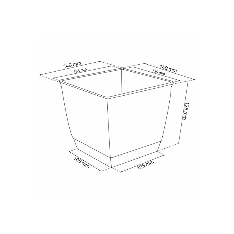 Petty Pot Planter, 13 cm H x 15 cm W x 15 cm D, Umber
