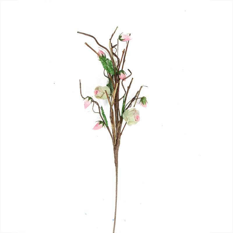 Décoration florale 33 po blanc et rose crème