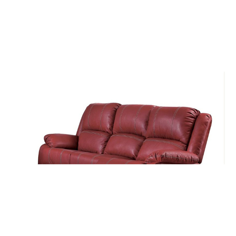 Canapé en cuir synthétique Zuriel, Rouge