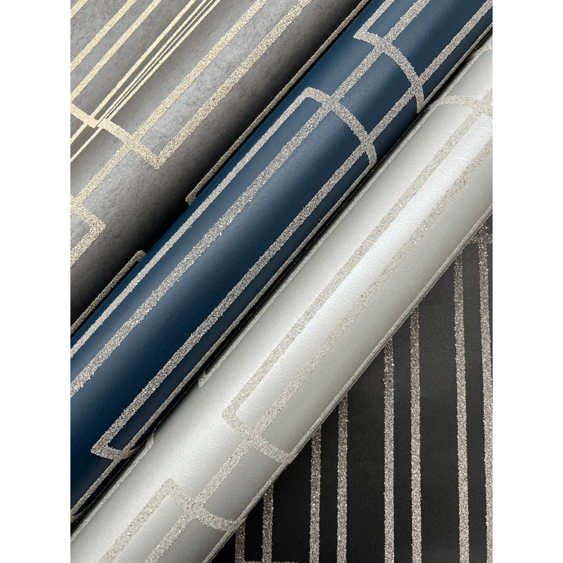 Candice Olson Geometric Shimmer Wallpaper Double Roll, Charcoal