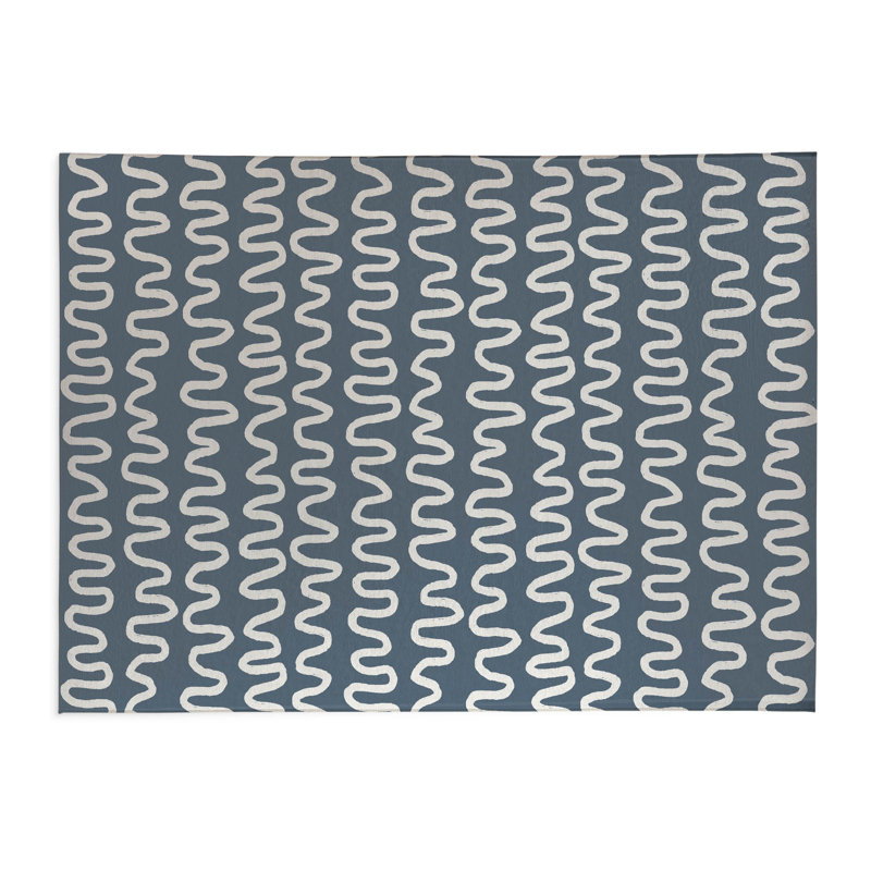 Tapis de bureau léger Wiggle, L 6 pi x L 4 pi, Bleu