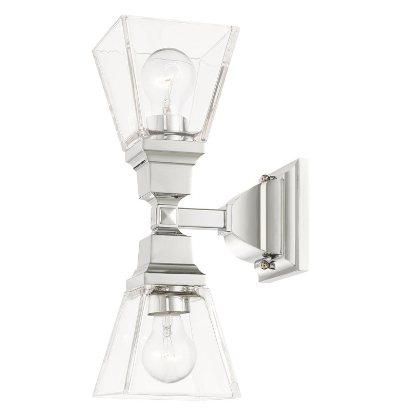 Anfrenee Steel Flush Mounted Sconce, Polished Chrome