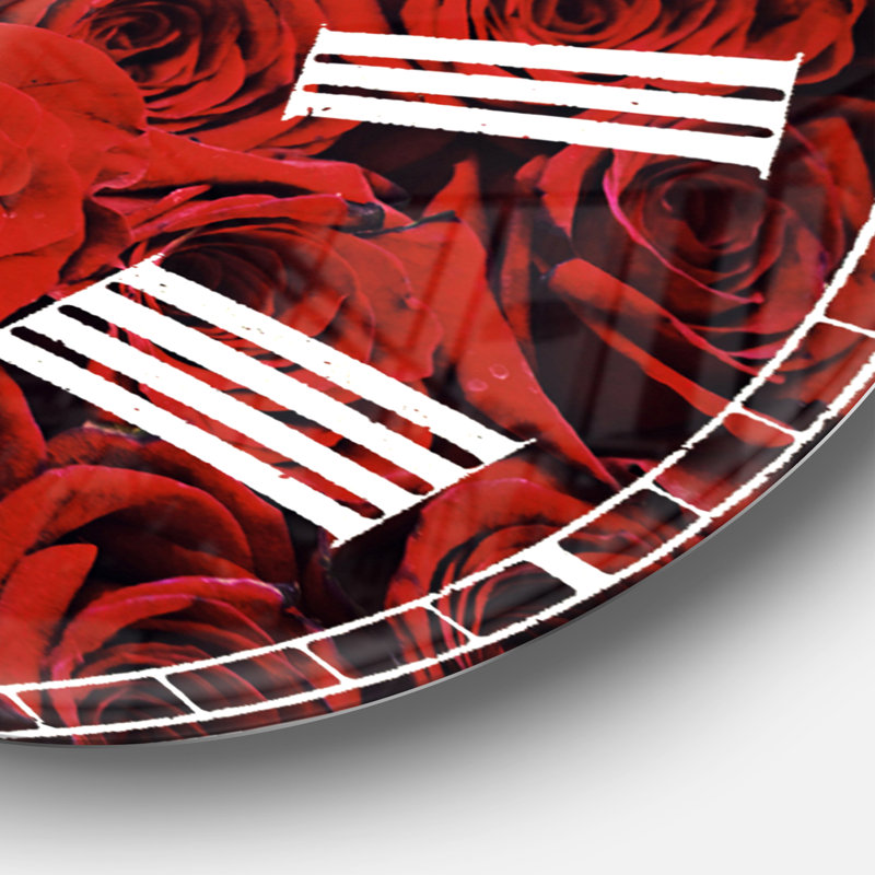 Winter Red Rose - Horloge murale traditionnelle, Grand