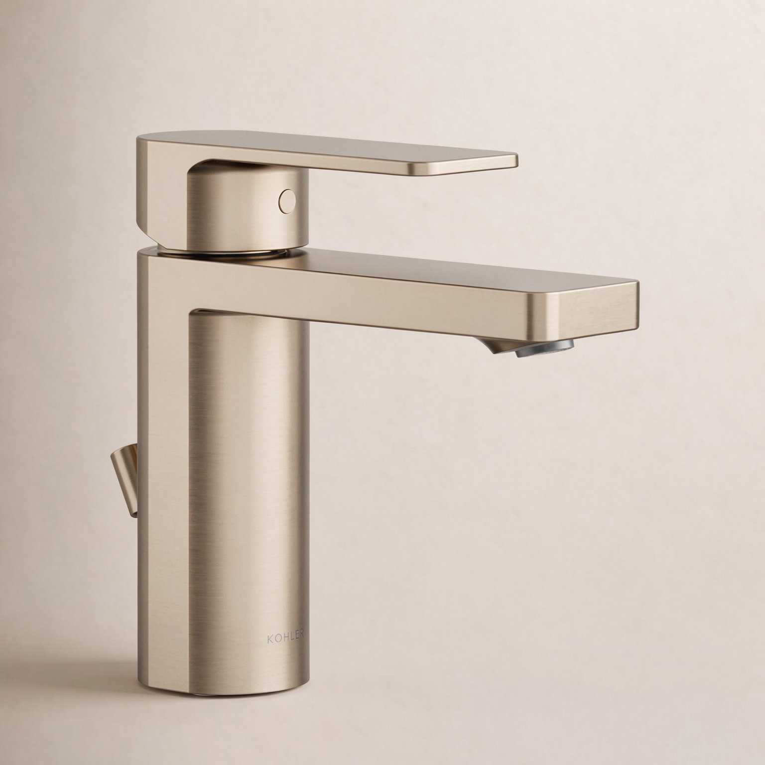 Parallel Single-Hole Bathroom Faucet with Drain, Vibrant Brushed Bronze
