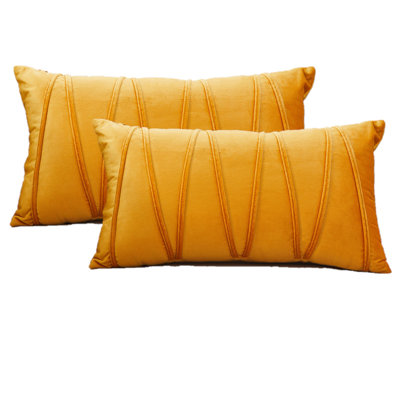 Ensemble de 2 housses de coussin en velours à chevrons
