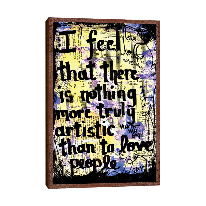 Love Van Gogh by Elexa Bancroft - Print on Canvas, Classic Brown Wood Framed, 66.04 cm H x 45.72 cm W