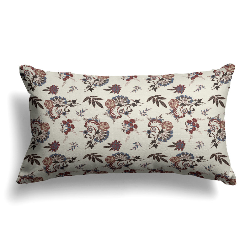 Rose Dreams  Rectangular Throw Pillow, Brown/Cream