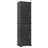 Tall Bathroom Storage Cabinet, Freestanding Storage Cabinet With Two Different Size Doors And Adjustable Shelf, Door Shelve Design, MDF Board With Painted Finish, Black-1572507827