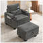 Canapé inclinable simple avec dossier réglable, charge USB, support pour téléphone, rangement pour accoudoirs et repose-pieds assorti-130790678