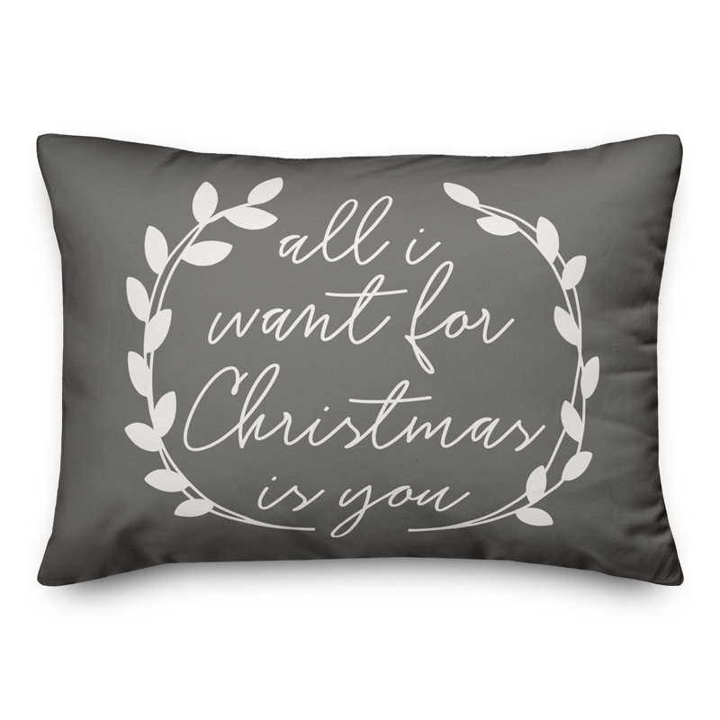  Coussin lombaire All I Want for Christmas Is You, Housse de coussin seulement - sans coussin