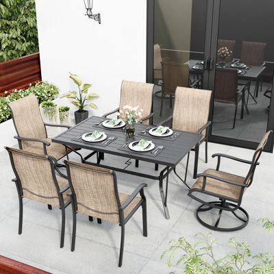 Urbai 6 - Person Patio Dining Set with Rectangular Table