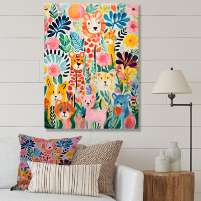 Motif d'animaux de chambre de bébé coloré IV - reproductions encadrées
