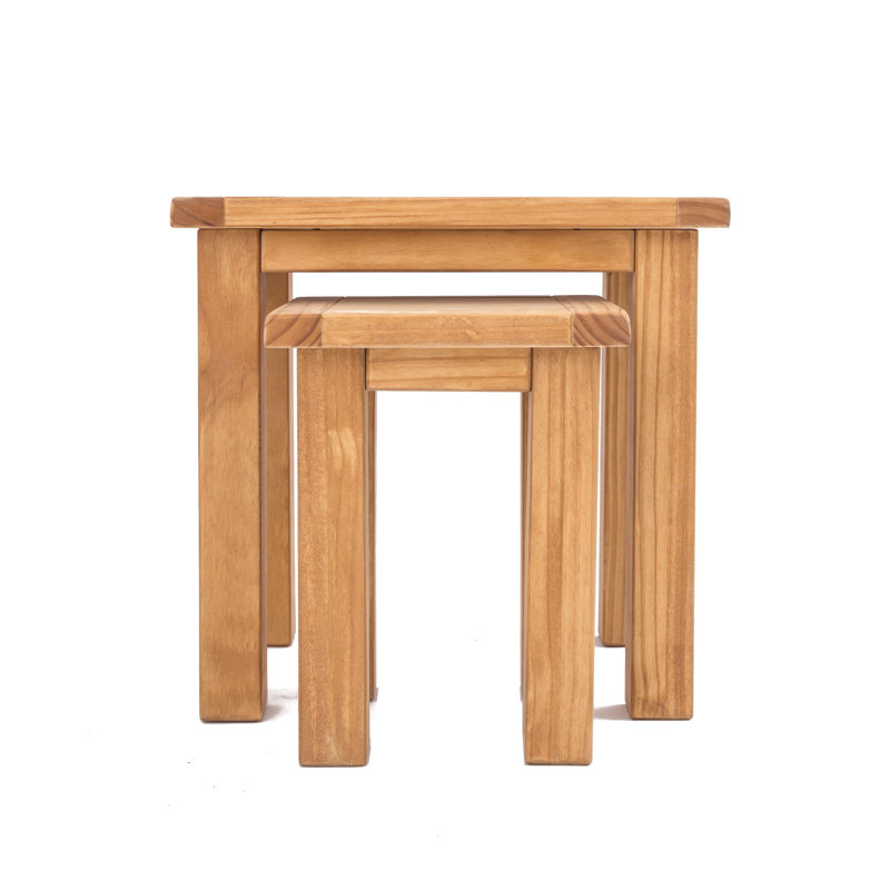 Abner 2 Piece Nest of Tables, Waxed