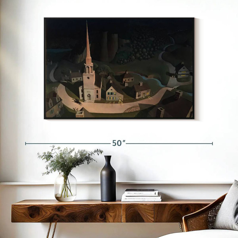 Tour de minuit de Paul Revere, 43 po x 29 po, Cadre flottant noir