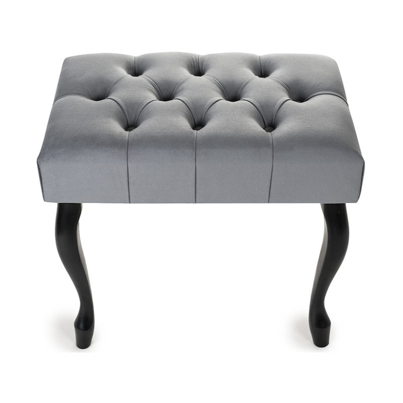 Upholstered Bench, H50 x W100 x D40cm, Grey, Black