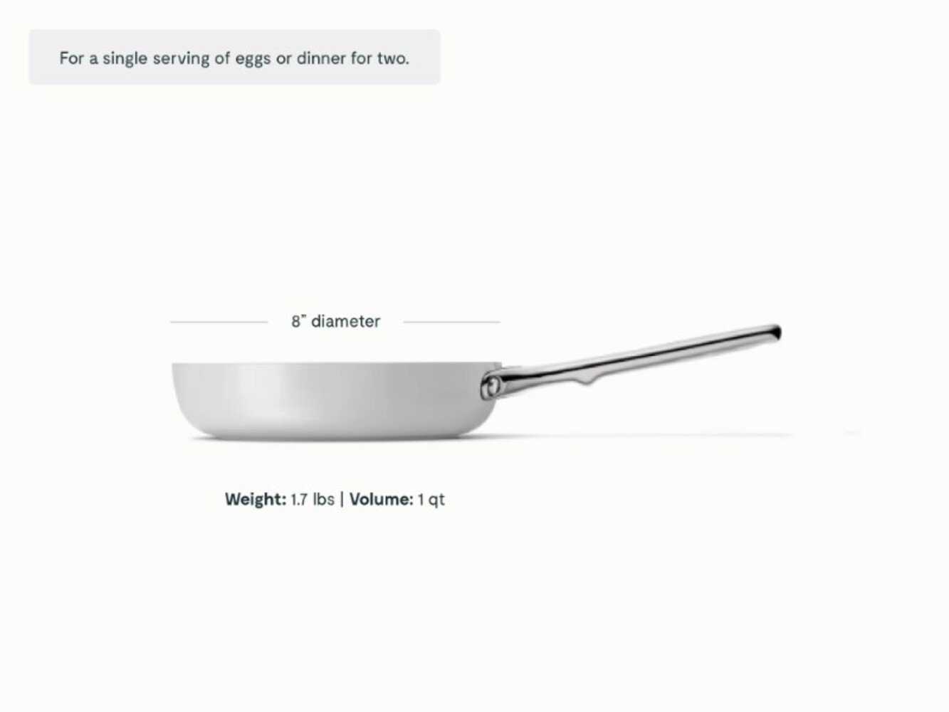 Caraway Ceramic Non-Stick Frying Pan, 8", Gray