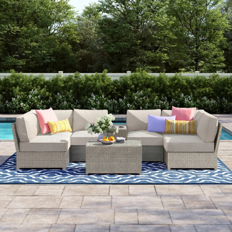 Ensemble de canapé d'extérieur pour 4 personnes - pré-assemblé et coussin inclus