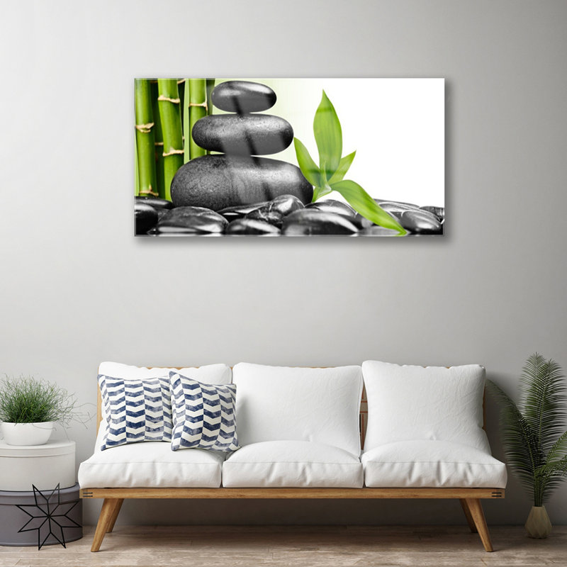 Stones Leaves - Unframed Photograph on Glass