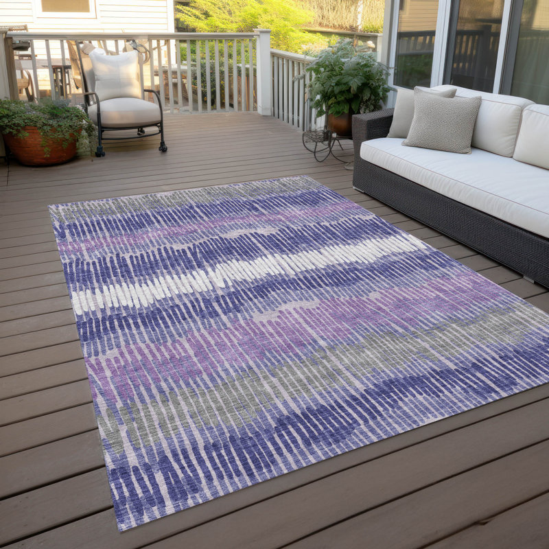 Rectangle Malek Indoor/Outdoor Area Rug with Non-Slip Backing, Rectangle 10' x 14'