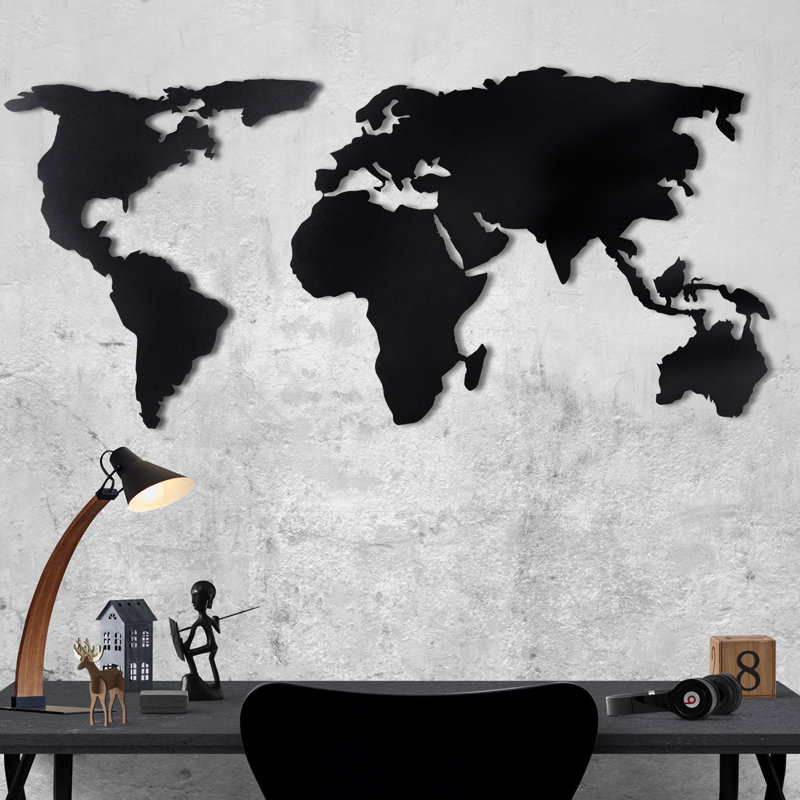 Élégant accessoire mural décoratif en métal noir, 23,6 po x 47,2 po | Fabrication 100% métal, épaisseur: 0,08 pouce | Conception facile à suspendre, parfaite pour la décoration intérieure, le salon ou les espaces de bureau