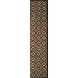 Antique American Hooked Hallway Runner Wool Coral Rug