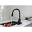 Single Handle High Arc Pull Out Kitchen Faucet With Down In Matte Black, Stainless Steel, Listed, 1.8 Gpm Flow Rate, Easy To Install And Operate Black Faucet, Flow,