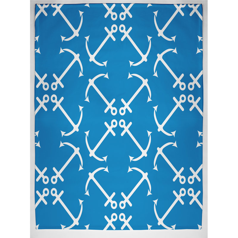 Carruthers Plain Weave / Muslin Throw Blanket, Blue