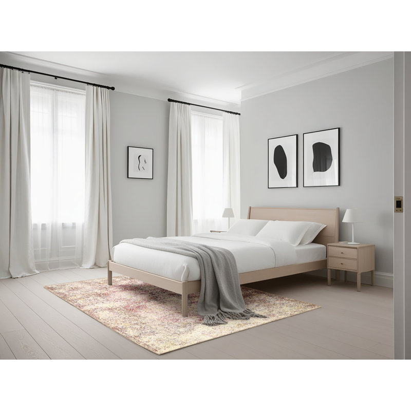 Tapis oriental rose / beige, Rectangle 5 pi x 7 pi