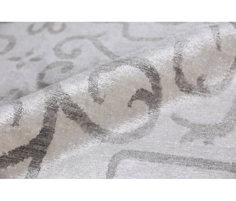 Bamboo Silk Damask Area Rug, Rectangle 10' x 14'