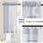  Sheer Linen Kitchen Curtains, Striped Print Farmhouse Decor Cafe Curtains, Boho Drapes with Rod Pocket for Living Room Bathroom, 2 Panels-59006795-59006793