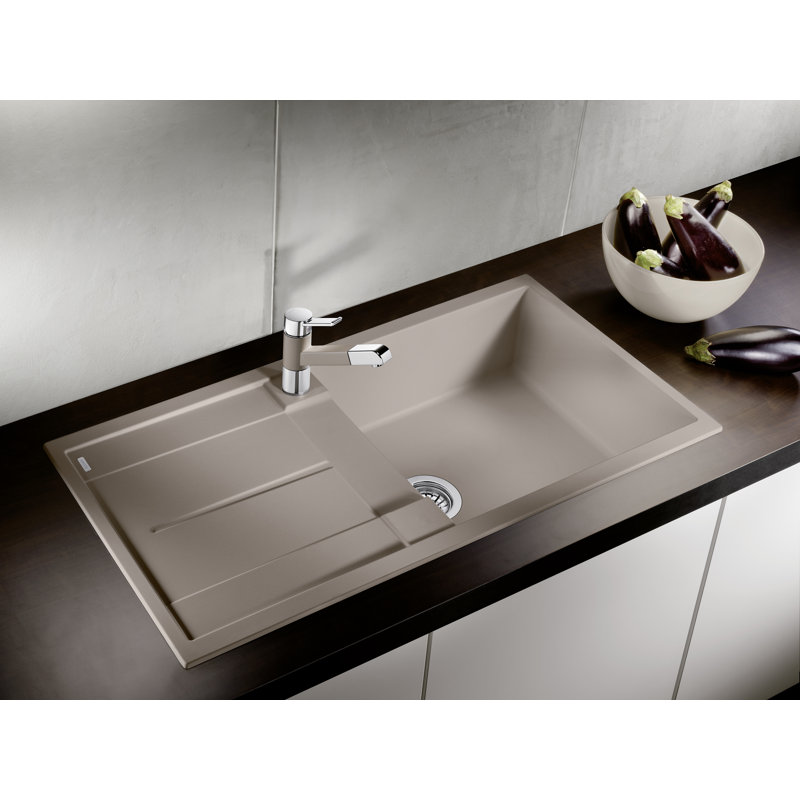 Metra Xl Single Bowl Inset Kitchen Sink, Tartufo