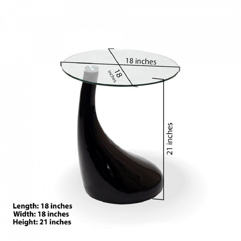 Centeno Round Clear Glass Top Pedestal End Table