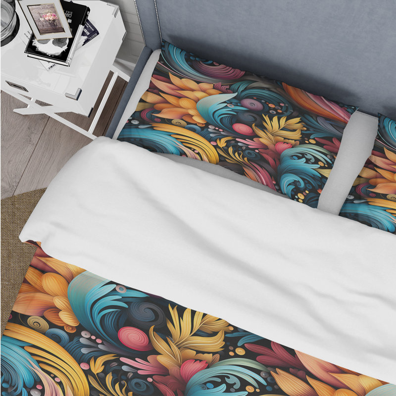 Literie artistique à motif bohémien IV, Housse de couette pour très grand lit et 2 très
