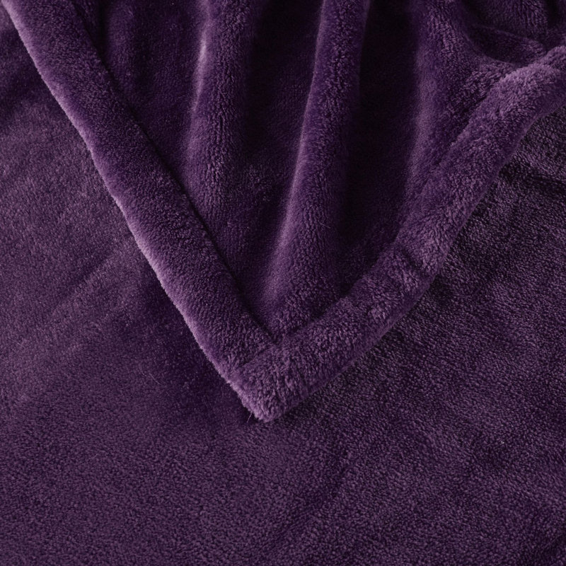 Beautyrest Heated Plush Purple Machine Washable Auto Shut-Off Oversized 60x70 Throw, Purple