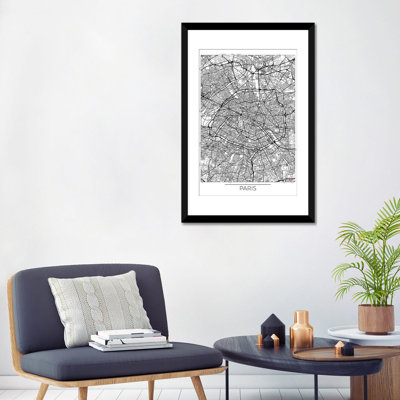 «Paris Minimal Urban Blueprint Map», impression sur toile