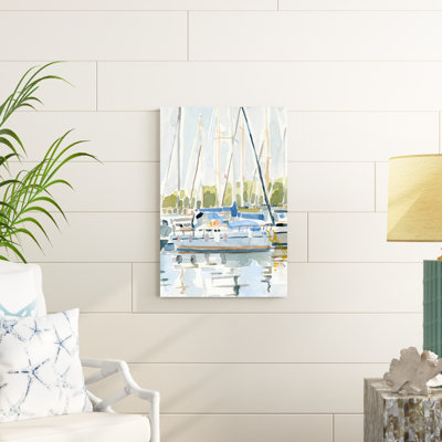 "By the Bay II" by Emma Caroline Abstract Landscape Wrapped Canvas Painting Print 
