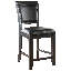 Tabouret de bar American Heritage Westwood - Structure en bois massif au fini grain de poivre avec assise et dossier rembourrés en similicuir noir