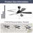 45 Inch Matte Black Smart Ceiling Fan With DC Motor Alexa APP Control Quiet Reversible Operation Dimmable Lighting And Timer-126322316-126322317