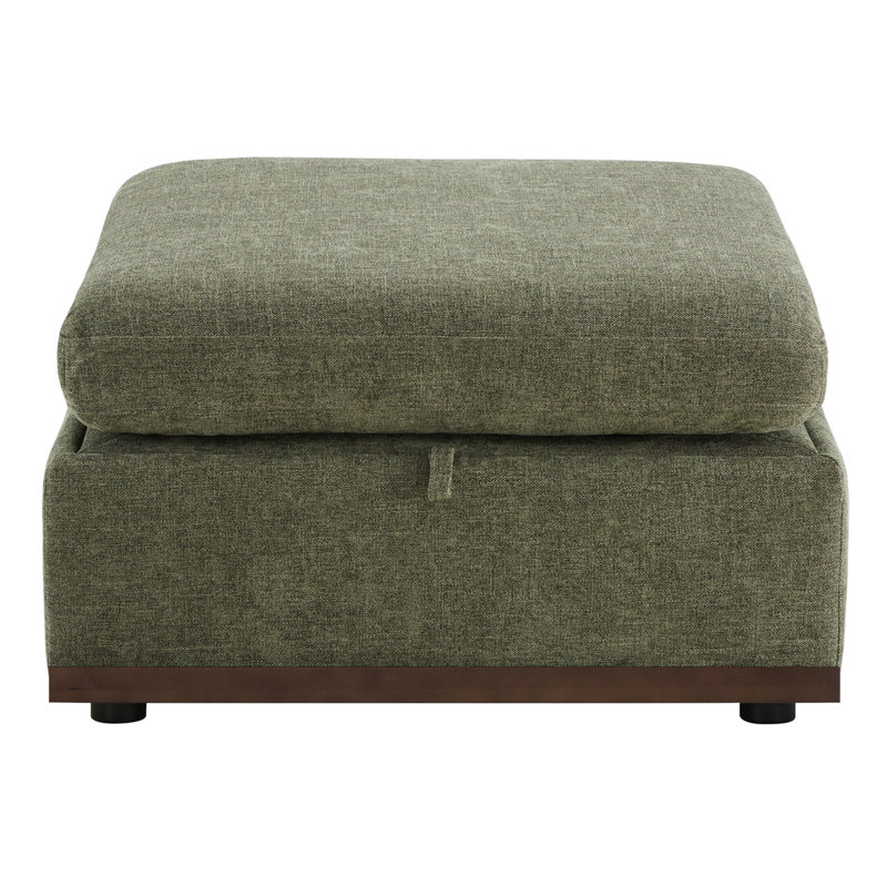 Repose-pieds avec rangement Sayette, Vert mousse
