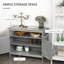 Buffet moderne Carpio avec tablette à 2 niveaux et compartiment ouvert pour le rangement de la cuisine et du café