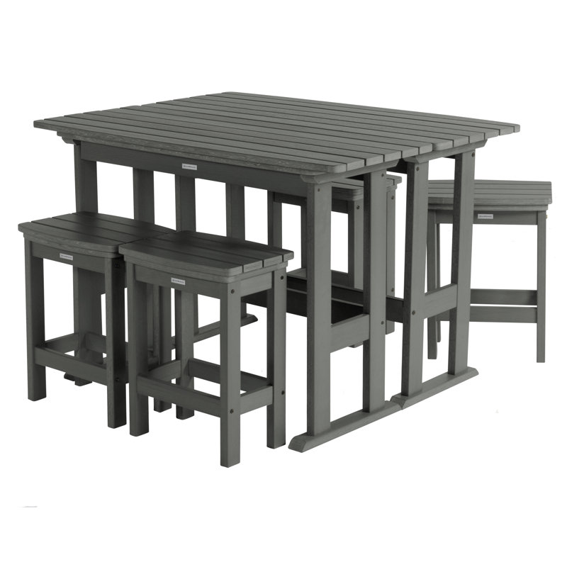 Arbnora 6 Piece Counter Height Dining Set, Coastal Teak