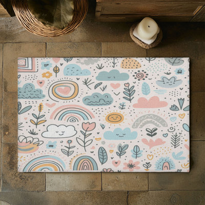 Tapis tressé Minimalist Scribble Flow